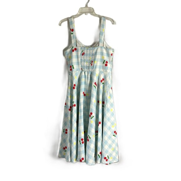 Belle Poque Cherry Gingham Rockabilly Pin up Dress L - Picture 4 of 6